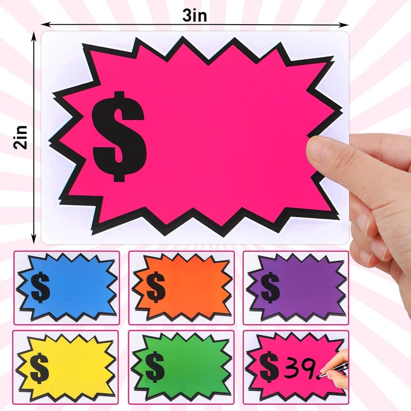 AZUREAL 510PCS Price Stickers, 2"x3" Self-Adhesive Yard Sale Price Stickers, Price Tags with Large Blank to Write Pricing for Retail, Flea Markets and Estate Sales (Colorful) - Image 2